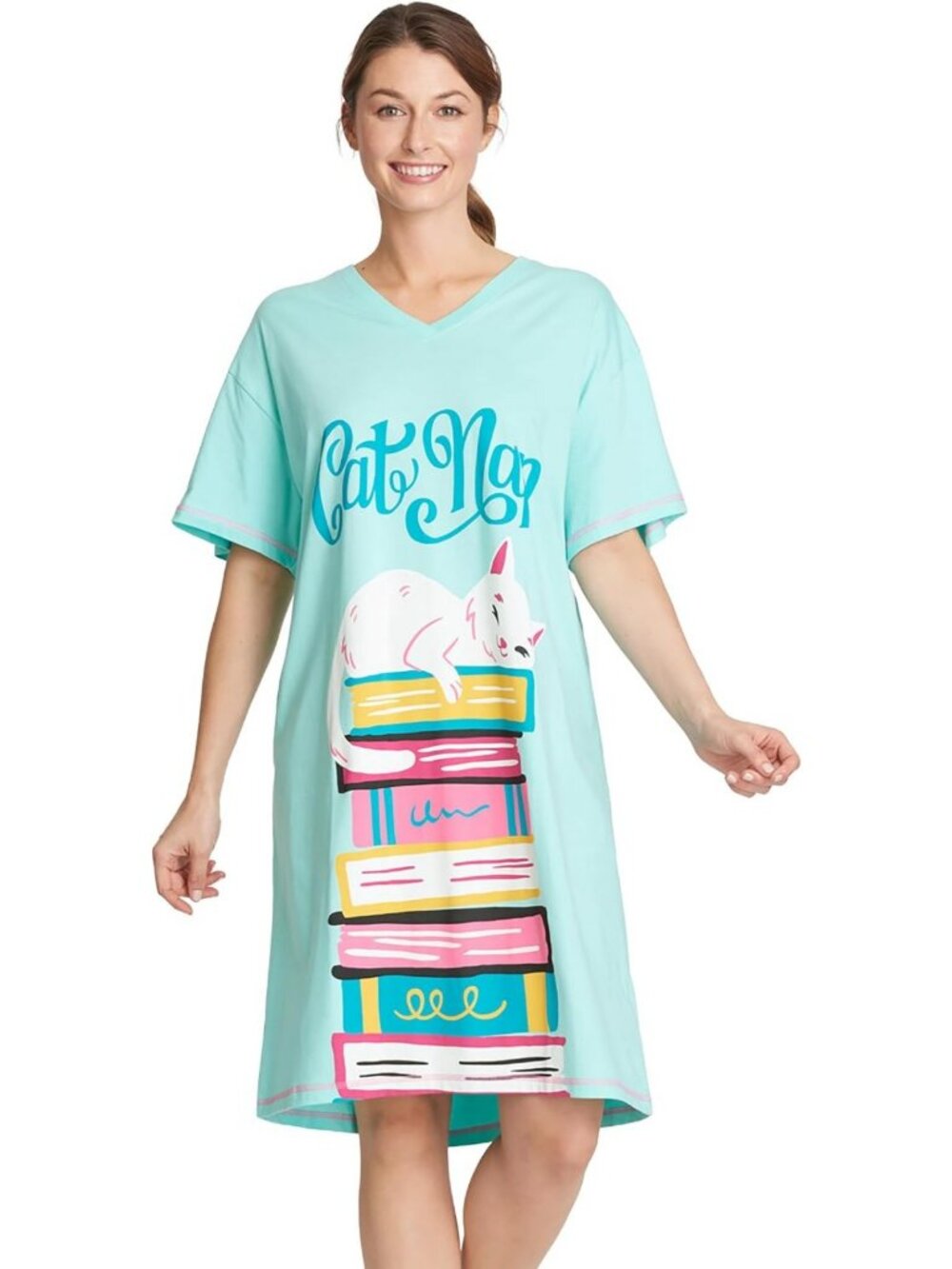 Cozy Women's Nightshirt in Soft Blue - Perfect for Sleep & Lounge Wear